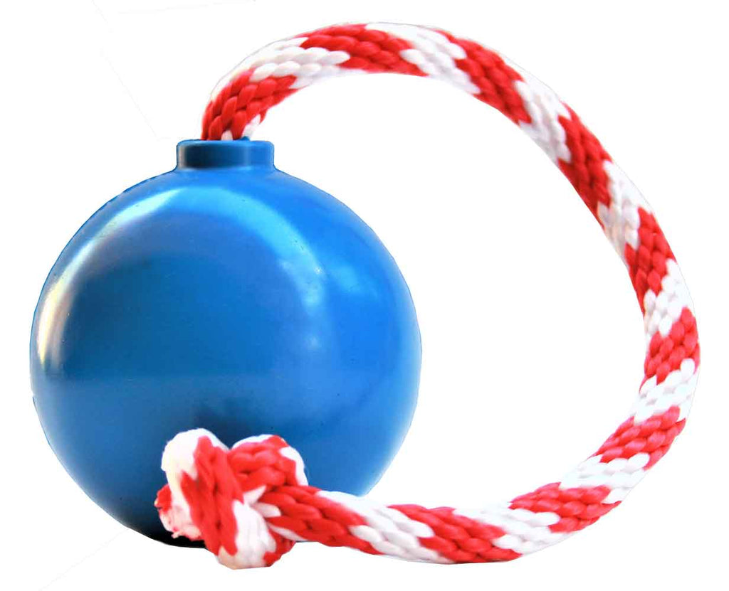 USA-K9 Cherry Bomb Rubber Dog Chew Toy | K9 Handler Reward Toy | Blue | USA Made